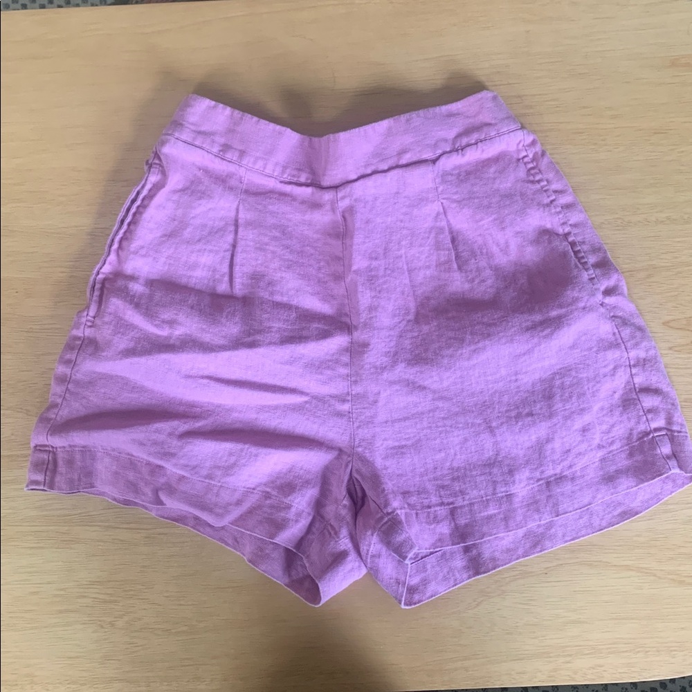 Madewell 100% Linen Shorts Elastic Waistband Women Size XS